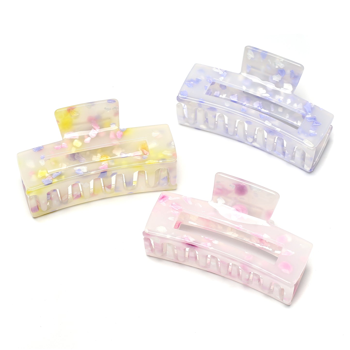 Rectangle Translucent Claw Clip 7.4cm