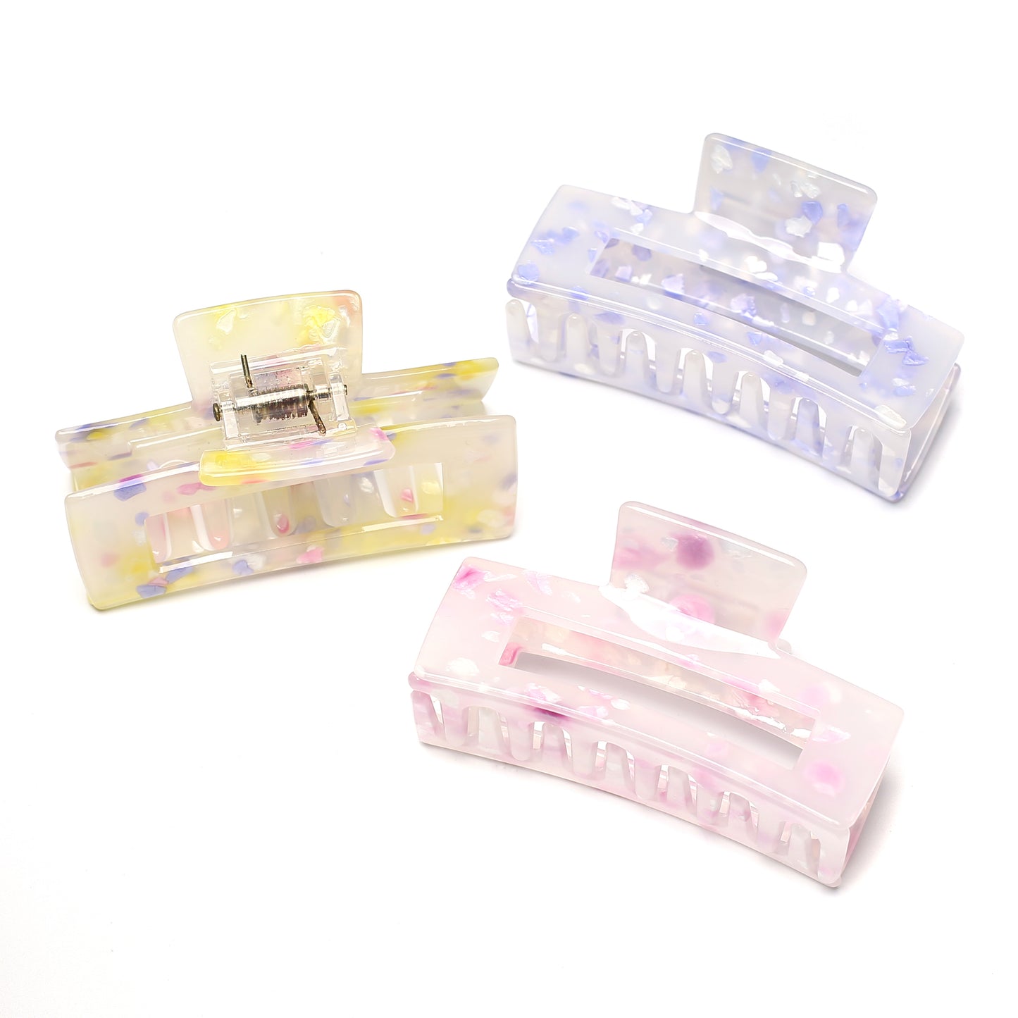 Rectangle Translucent Claw Clip 7.4cm