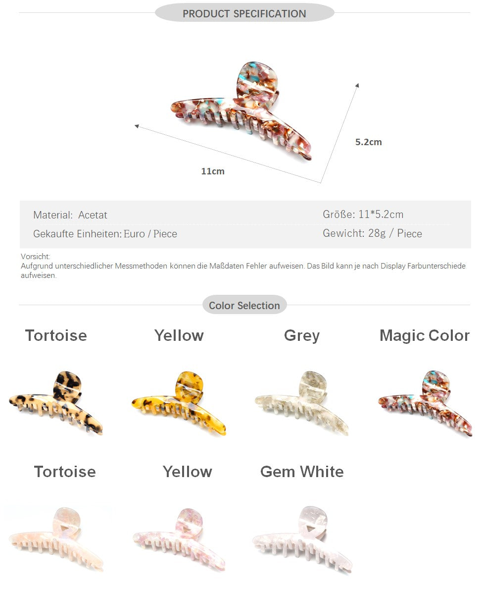 Jumbo Marble Loop Claw Clip 11cm